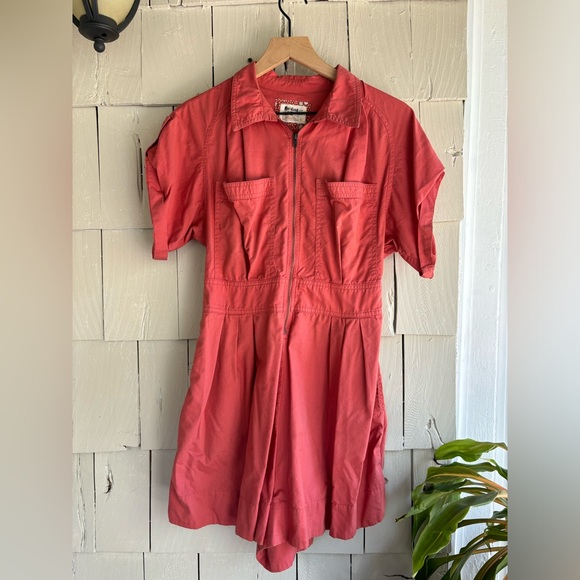 Holding Horses Salmon Zip-up Romper - Picture 1 of 7